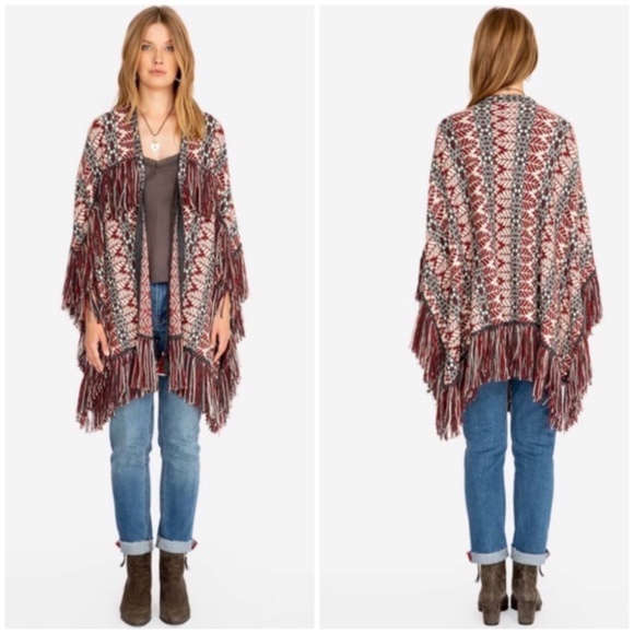 Johnny Was Jackets & Blazers - Johnny Was Meridia Fringed Sold Out Poncho Luxe Bohemian